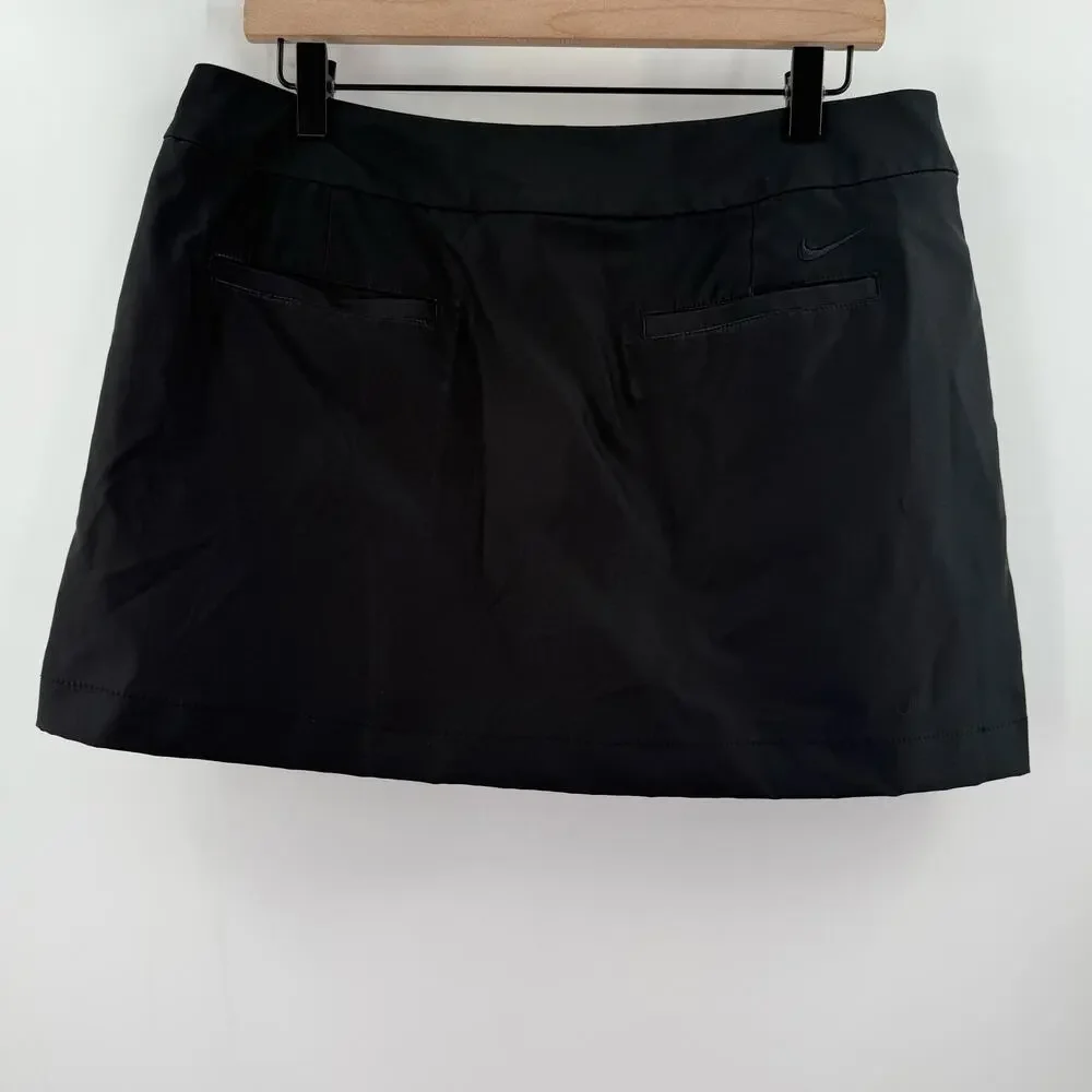 Nike Golf Skort Size 10 Black Dri-Fit Women’s Skirt with Shorts Lining Athletic